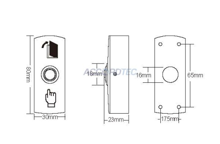 AT-H805A LED (светодиод зеленый) Кнопка выхода ACCORDTEC накладная, НОНЗ