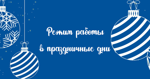 Режим работы в Новогодние праздничные дни!<