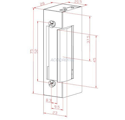 AT-ES02  Электрозащелка ACCORDTEC, нормально открытая, врезная