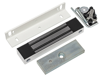 ML-180K с уголком, цвет белый, Электромагнитный замок ACCORDTEC, 200 кг, накладной