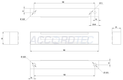 ML-100K с уголком, Электромагнитный замок ACCORDTEC, 100 кг, накладной