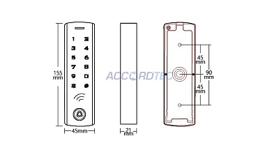 AT-CP420EM Кодонаборная панель ACCORDTEC EM-Marine, сенсорная с подсветкой