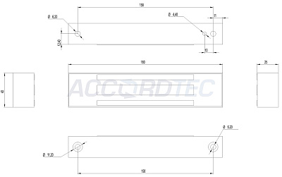 ML-180K с уголком, Электромагнитный замок ACCORDTEC, 200 кг, накладной