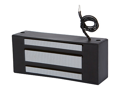 ML-300П с планкой, цвет черный, Электромагнитный замок ACCORDTEC, 300 кг, накладной