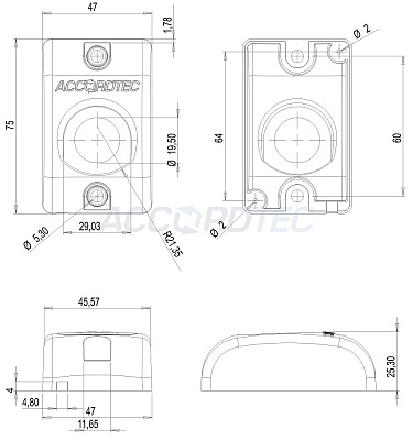 AT-H300M LED Gray Кнопка выхода ACCORDTEC накладная, НО / НЗ