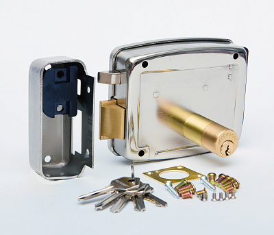 AT-EL101GF.1 (открывается внутрь, петли слева) Электромеханический замок ACCORDTEC, накладной, 5 ключей