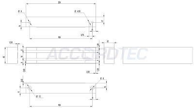 ML-350N KB-2 с уголком, цвет коричневый, Электромагнитный замок ACCORDTEC, 400 кг, накладной