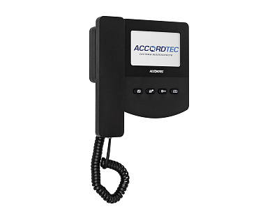 AT-VD433C BL Монитор домофона ACCORDTEC, аналоговый, с трубкой, механические кнопки.