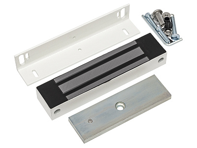 ML-295K с уголком, цвет белый, Электромагнитный замок ACCORDTEC, 300 кг, накладной