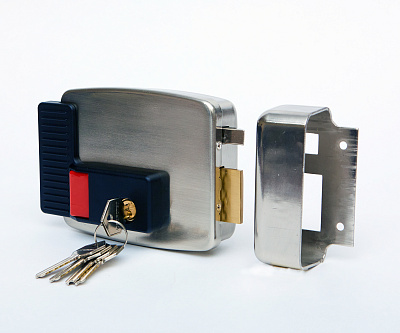 AT-EL101GF.1 (открывается внутрь, петли слева) Электромеханический замок ACCORDTEC, накладной, 5 ключей