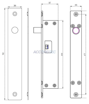 AT-EL500A-2 Соленоидный замок ACCORDTEC, врезной