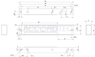 ML-180AS с герконом Электромагнитный замок ACCORDTEC, 180 кг, накладной