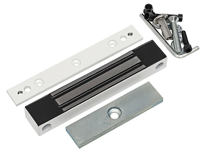 ML-100K с планкой, цвет белый, Электромагнитный замок ACCORDTEC, 100 кг, накладной