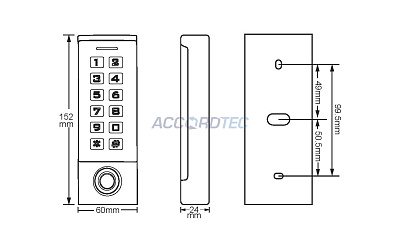 AT-FR100EM Биометрический считыватель с кодовой панелью ACCORDTEC EM-Marine, механический с подсветкой