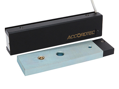 ML-200K-3 Premium Black с уголком, Электромагнитный замок ACCORDTEC, 200 кг, накладной