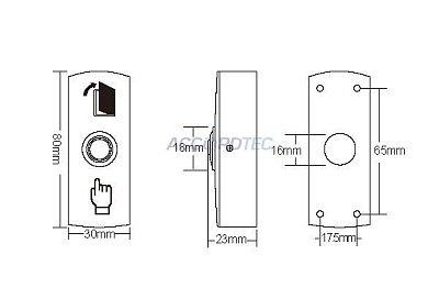 AT-H805A LED Кнопка выхода ACCORDTEC накладная, НО/НЗ