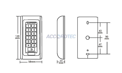 AT-CP200EM-W Кодонаборная панель ACCORDTEC EM-Marine, механическая с подсветкой
