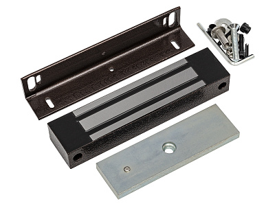 ML-350N KB-2 с уголком, цвет коричневый, Электромагнитный замок ACCORDTEC, 400 кг, накладной