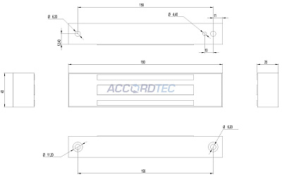 ML-180KB с уголком, Электромагнитный замок ACCORDTEC, 200 кг, накладной