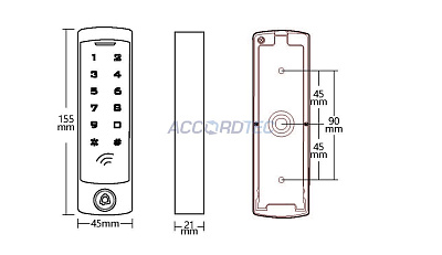 AT-CP410MF Кодонаборная панель ACCORDTEC Mifare, сенсорная с подсветкой