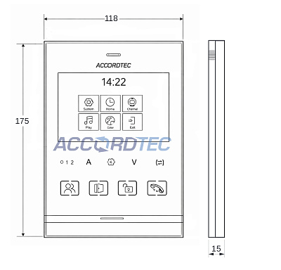 AT-VD434 WH Muon Монитор видеодомофона ACCORDTEC CVBS, 4,3", аналоговый