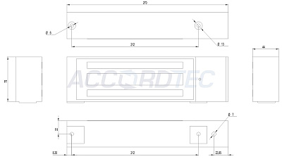 ML-194K-2 без электроники Электромагнитный замок ACCORDTEC, 500 кг, накладной