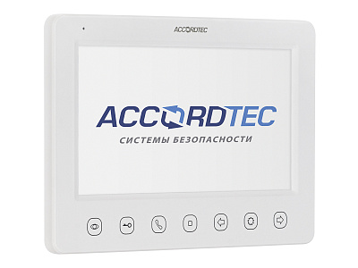 AT-VD751C/M/SD WH Монитор домофона ACCORDTEC, аналоговый, сенсорные кнопки