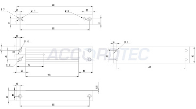 ML-350AWSN Электромагнитный замок ACCORDTEC, 350 кг, накладной