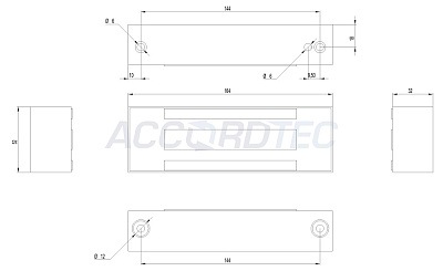ML-300K с уголком, Электромагнитный замок ACCORDTEC, 300 кг, накладной